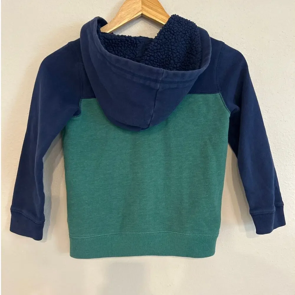 OshKosh B'gosh Boys Youth Zip Hoodie Green Navy 8 Medium